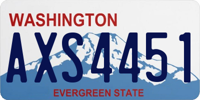 WA license plate AXS4451