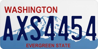 WA license plate AXS4454
