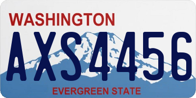 WA license plate AXS4456