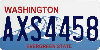 WA license plate AXS4458