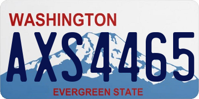 WA license plate AXS4465