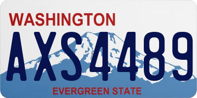 WA license plate AXS4489