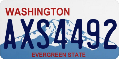 WA license plate AXS4492