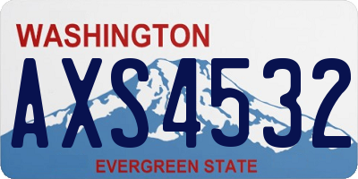 WA license plate AXS4532