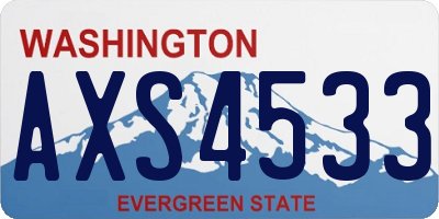 WA license plate AXS4533