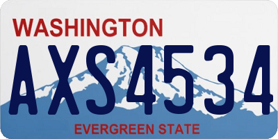 WA license plate AXS4534