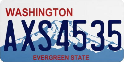 WA license plate AXS4535