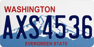 WA license plate AXS4536