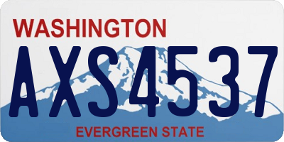 WA license plate AXS4537