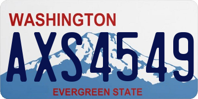 WA license plate AXS4549