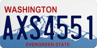 WA license plate AXS4551