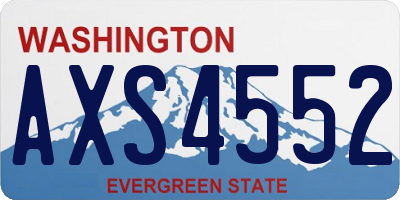 WA license plate AXS4552