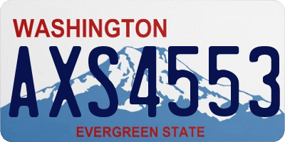 WA license plate AXS4553