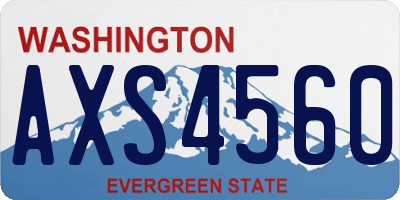 WA license plate AXS4560