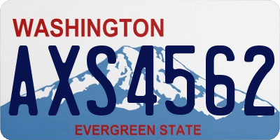 WA license plate AXS4562