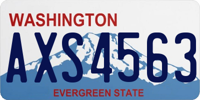 WA license plate AXS4563
