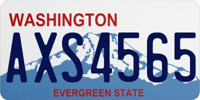 WA license plate AXS4565