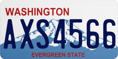 WA license plate AXS4566