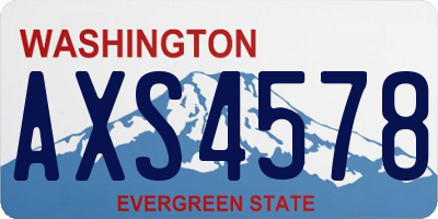 WA license plate AXS4578