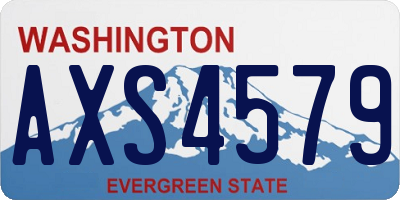 WA license plate AXS4579