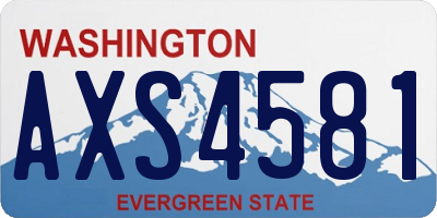 WA license plate AXS4581