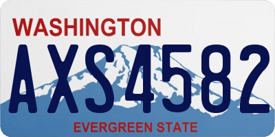 WA license plate AXS4582