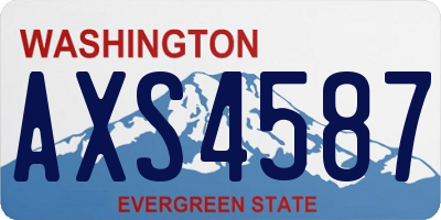 WA license plate AXS4587