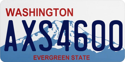 WA license plate AXS4600