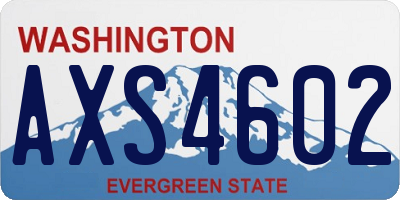 WA license plate AXS4602