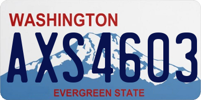 WA license plate AXS4603