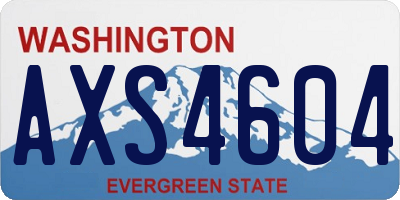 WA license plate AXS4604