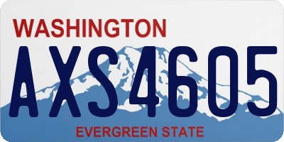 WA license plate AXS4605