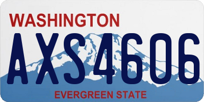 WA license plate AXS4606