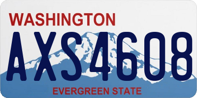 WA license plate AXS4608