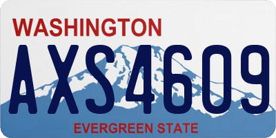 WA license plate AXS4609