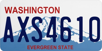 WA license plate AXS4610