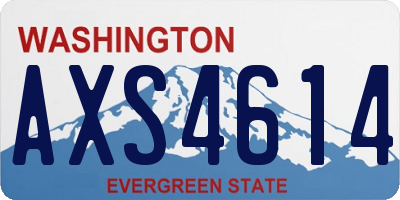 WA license plate AXS4614