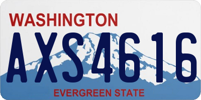 WA license plate AXS4616