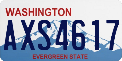 WA license plate AXS4617
