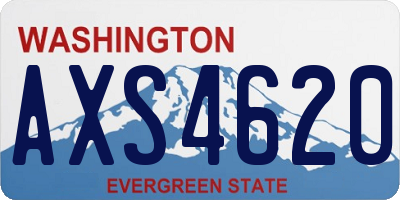 WA license plate AXS4620