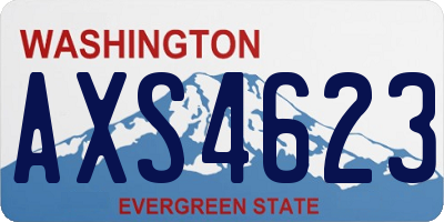 WA license plate AXS4623