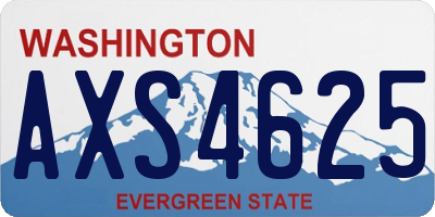 WA license plate AXS4625