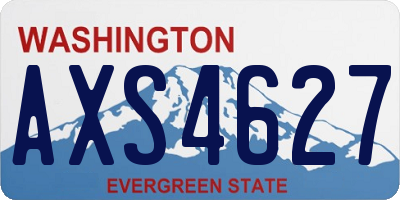WA license plate AXS4627