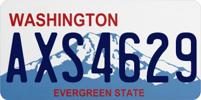 WA license plate AXS4629