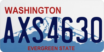 WA license plate AXS4630