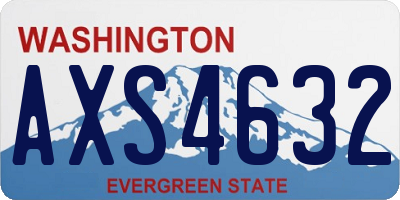 WA license plate AXS4632