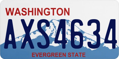WA license plate AXS4634