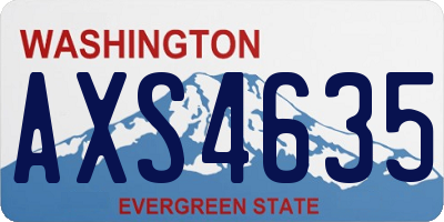 WA license plate AXS4635