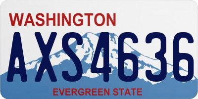 WA license plate AXS4636