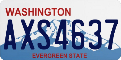 WA license plate AXS4637